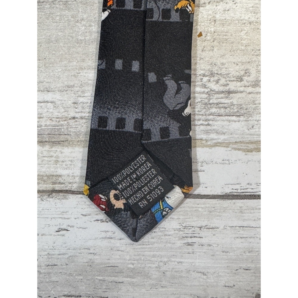 Mickey Unlimited Necktie Mickey Mouse Goofy Pluto Donald Duck Fun Black Tie - Picture 5 of 5